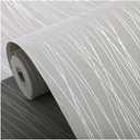 Blooming Wall:Peel and Stick Textured Wallpaper Non-Woven Classic Plain Stripe Moonlight Forest Grey Wallpaper Wallcovering in Livingroom Bedroom, 34.2 Square feet/roll, Size: 17.7"x236"