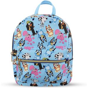 Bluey and friends Mini PU Leather Backpack Purse with Adjustable Straps 10 In (Blue, One Size)