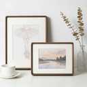 18x24 Picture Frame Walnut Wood Wall Photo Frames Matted to 16 x 20