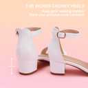 Hehainom Girls White Heels Sandals Size 5 Ankle Strap Dress Shoes Toddler Little Big Kid Flower Girl Wedding Party Pumps shoes