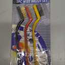 3 PCS Mini Wire Brush, Stainless Steel Brush Metal Detail Brushes Curved Handle Masonry Brush Wire for Cleaning Welding Slag and Rust (7in 3pcs Colorful)