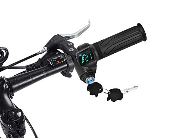 Alomejor Electric Throttle Grip, Real-time Battery Monitoring, Battery Voltage Indicator LED Display for commuters, Riders, Urban Travel, delivery Services