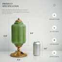 Milk Glass Touch Table Lamp, Vintage Brass Green Lamp with 3-Way Dimmable Lighting, USB A&C Charging Ports, Modern Nightstand Bedside Lamp for Bedroom Living Room Desk, LED Bulb Included