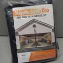 Garage Door Screen for 1 Car Garage-12x8FT Magnetic Garage Door Screen with 4 Roll Up Starps for Patio, Outdoor Black