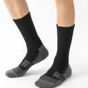 JOYNE 8 Pairs Mens Cushioned Crew Athletic Socks, Moisture Wicking Breathable Socks for Sport Running,Black,Sock Size:13-15 (Black)