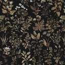 Dimoon 393"x17.3" Peel and Stick Wallpaper Contact Paper Black/Golden Floral Wallpaper Dark Floral Wall Paper Removable Vintage Self Adhesive Waterproof for Bathroom Shelf Moody Vinyl Roll Embossed