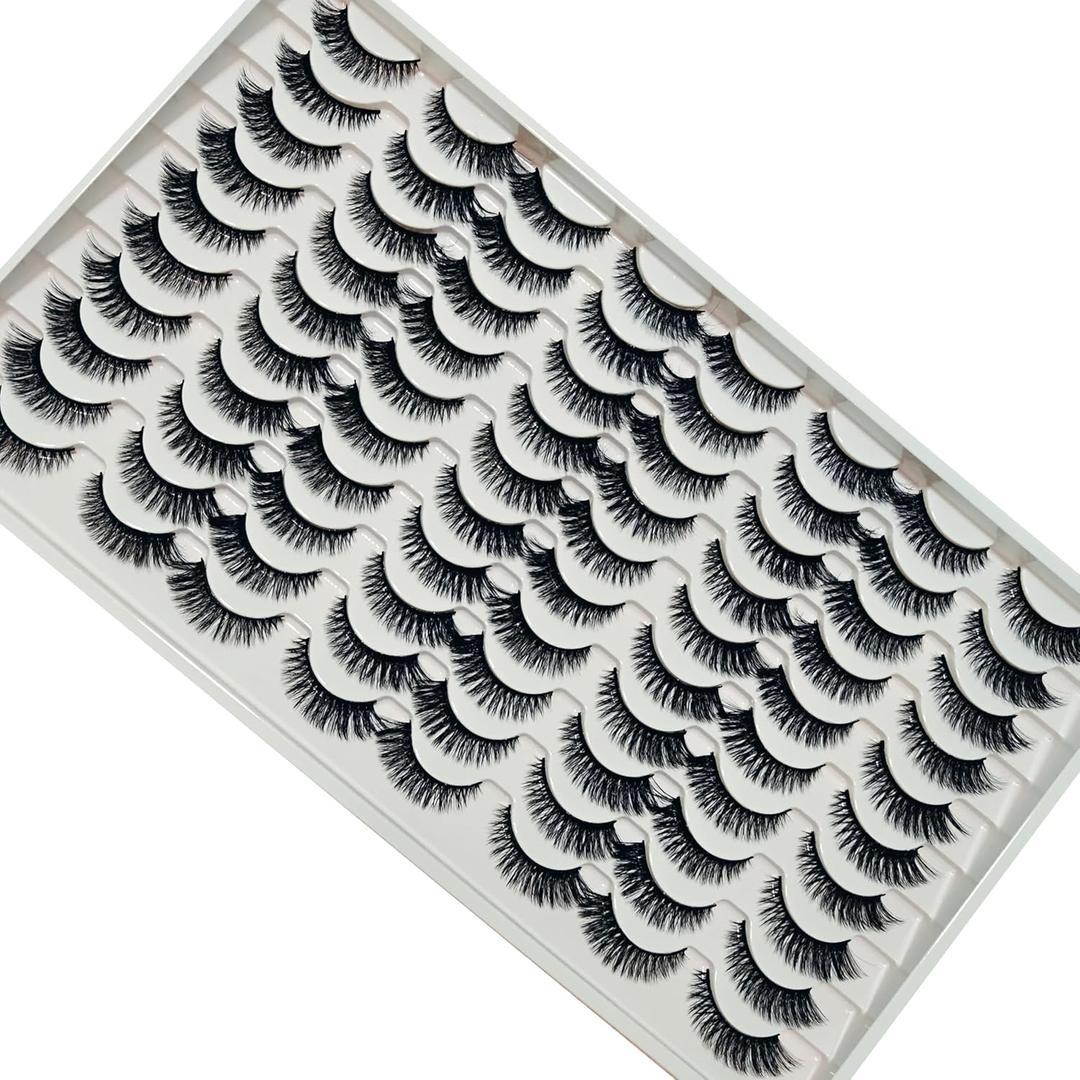 False Eyelashes Pack, 40 Pairs, Reusable Fake Lashes Set (102)