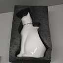 Cat Toilet Brush Holder - Ceramic Whimsical Feline Design with Wide-Mouth Storage, Black Toilet Bowl Brush and Holder Set Cute for Bathroom Ground, Easy-Clean Cat Lover Gift (White)