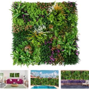 1PC 40"x 40" Artificial Grass for Wall, 3D Faux Boxwood Hedge Panels Green Wall Decor, Greenery Grass Wall Backdrop Panels for Indoor Outdoor Garden Backyard Ivy Privacy Fence Covering (D001)