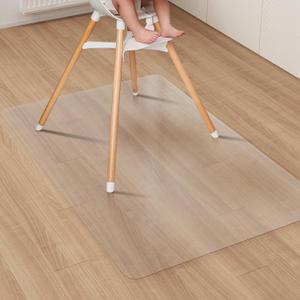 Clear Plastic Area Mat for Under Dining Table, 4'6' Large No Slip Waterproof Vinyl Area Rug for Home, Anti-Spill Hard Floor Protector Cover, Splat Mat for Under High Chair, Easy Clean Floor Mat