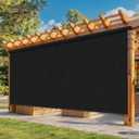 10'W x 8'H Black Outdoor Roller Shade with Crank Wand Patio Shades Roll up, Privacy Protection & UV Blocking for Pergola | Gazebo, 120"W x 96"H