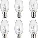 Night Light Bulbs,E12 Candelabra Base,4 Watt/C7/120V Decorative Bulb, Warm White, 6 Pack