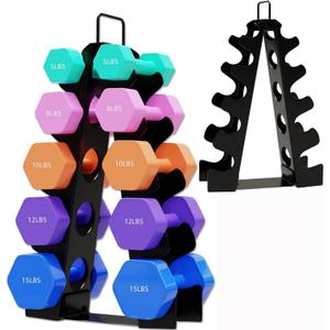 Weight Rack for Dumbbells,A-Frame Dumbbell Rack Stand Only, Alloy Steel Dumbbells Storage Rack with Handle for Home Gyms Workout (Dumbbells not include) (5 Tiers)