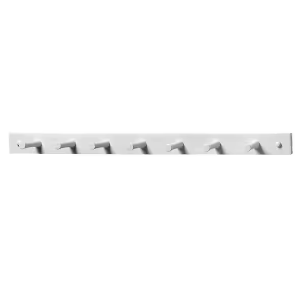 Spectrum 24 in. L Decorative White 7-Peg Wall Mount Wood Rack 82200