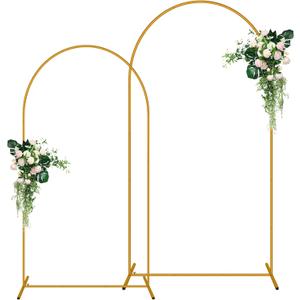 2 Pack Arch Backdrop Stand (7.2FT/6FT), Balloon Arch Stand, Metal Background Arch Stand, Backdrop Arch Frame, Wedding Arch for Backdrop (Gold)