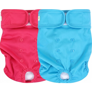 wegreeco Washable Reusable Premium Female Dog Diapers, Medium Large Small Dog Doggie Puppy & Doggy Diapers Female,Period Panties in Heat (Pack of 2, Medium)