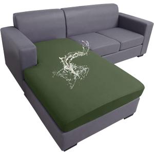 hyha Waterproof Couch Cushion Covers, Sectional Sofa Slipcovers Washable, L Shape Chaise Dog Couch Covers for Sectional Sofa, Universal Furniture Protector (1 Piece for Chaise, Bronze Green)