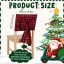Newwiee 4 Pcs Christmas Bow Chair Back Covers Buffalo Plaid Bow Chair Cover Christmas Dining Seat Back Protector Slipcovers for Xmas Party Banquet Holiday Kitchen Decoration(Black, Red)