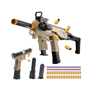 Bugrtey Two Modes Toy Gun Shell Ejecting Rifle with 80 Soft Bullets 40 Shells 2 Clips Soft Bullet Toy Guns Outdoor Shooting Games Christmas Halloween Birthday Gifts