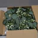 Wood Home Sign with Artificial Eucalyptus Wreath for O, Hanging Farmhouse Wall House Decor Wood Letters for Wall Art Rustic Home Decor, Wall Decor for Living Room Kitchen Entryway (Black) (9.8L" x 9.8W")