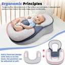 Baby Lounger Pillow for Infant Support Cushion Reflux Pillow, Bottle Feeding, Tummy Time,Wedge Pillow for Newborn,Adjustable Baby Wedge Pillow for Reducing Spit-Up
