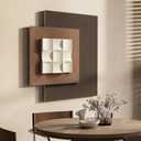 Vaskuro Extra Large 3D Wood Textured Art, Brown White, 29x31.5in, 
