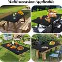 LURKA Rectangle PU Leather Table Cover/Tablecloth with Elastic Fitted Edge  Waterproof, Oil-Proof, Scratch-Resistant, Wipeable Protector for Dining, Kitchen, Outdoor Picnic, Party (Black, 4FT) (48" x 30" (Rectangular))