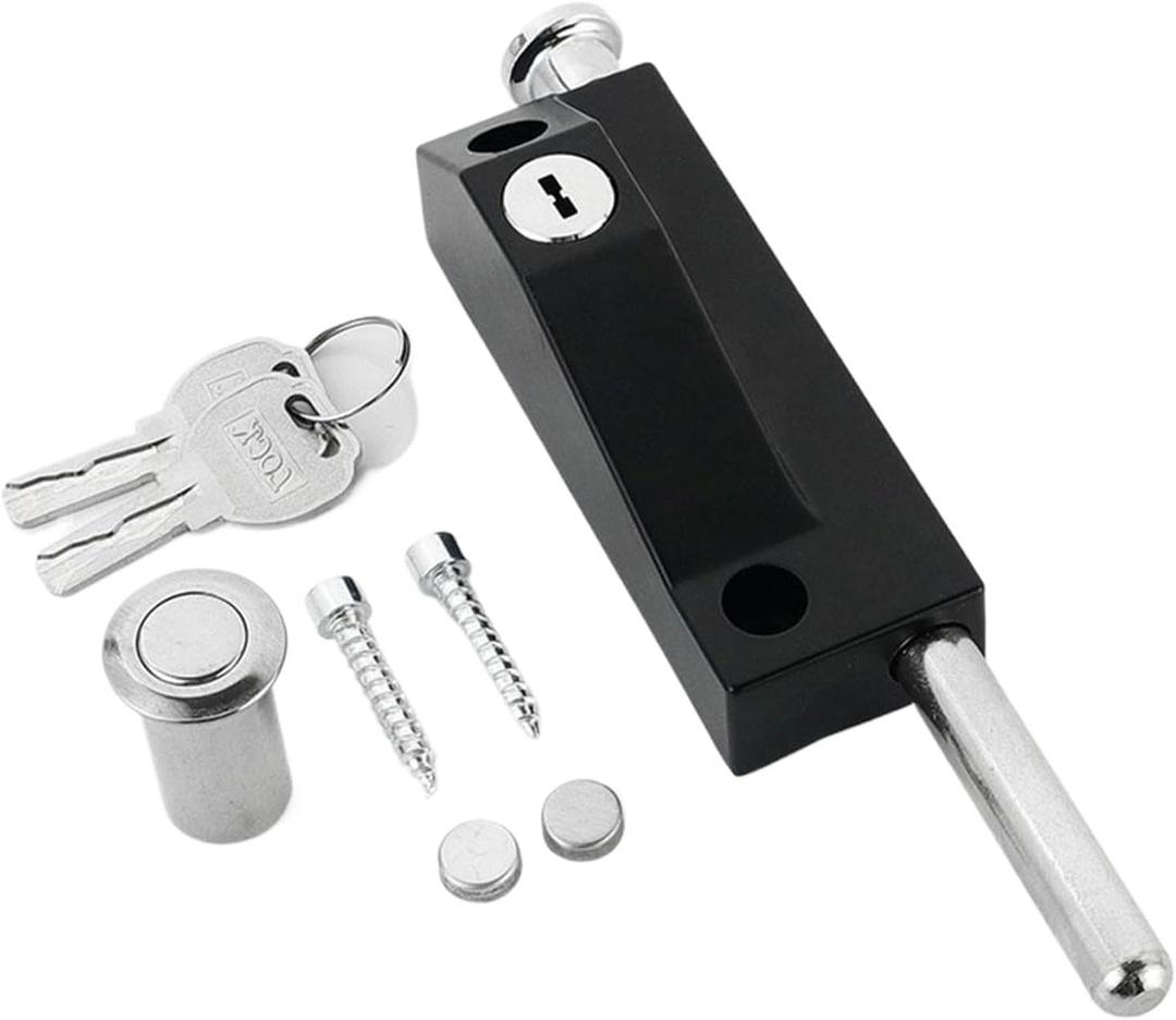 Patio Door Lock for Enhanced Home SecurityPatio Doors Black Auxiliary Security Lock, Sliding Patio Door Two Keyed with Bolt Lock