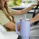 Renoj Insulated Mug 100% Leak Proof Insulated Water Bottle for Iced Coffee & Hot Drinks - Fits Car Cup Holder, Ideal Gift, 2 Straws & Silicone Boot - SnapShift Blue 32 oz 