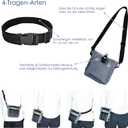 Dog Treat Pouch with Magnetic Closure 4-Cup Silicone Bag Fanny Pack Holder with Clicker 4 Ways to Wear Front Pocket Fits All Phones Ideal for Leash, Pet Walking and TrainingGray