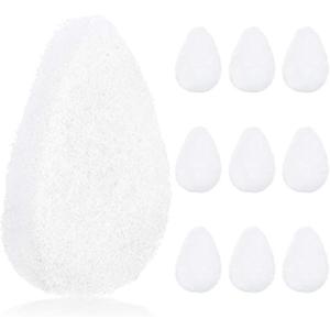 IMPRESA Facial Sponge - Daily Deep Cleansing Face Scrubber - Gentle Exfoliating Pads for Dead Skin Removal - Reusable Face Scrub Pads for Normal to Oily Skin - Pack of 10, White, Regular Puff Style