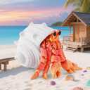 GemmiCho 3D Printed Animals, 7.8" 3D Printed Hermit Crab with Shell, 3D Printed Toys for Stress Relief, Animals Figurines Fidget Crab Toy for Boys Kids Teen 5-7 4-6 8-12 (Red)