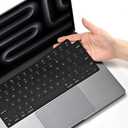 EooCoo Premium Keyboard Cover Skin Protector, Laptop Accessories Compatible with 2026 2025 2024 2023 2022 2021 M5-M1 Pro/Max MacBook Pro 14/16, M5-M2 MacBook Air 13/15, 2026 Mac Neo 13, Silicone Black