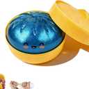 Dumpling Squishy, Squishy Dumpling Toy, Mystery Dumplings Squishies, Easter Gifts, Soft Squeeze Decompression Dough for Adults (Glitter Blue)