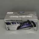 Hamilton Beach Steam Iron for Clothes & Garment Steamer with Smooth Press Stainless Steel Soleplate, 1200 Watts, 8 Retractable Cord, Black (14214)