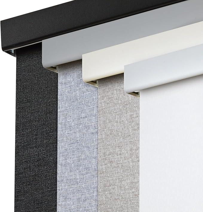 Persilux Custom Size Free-Stop Cordless 100% Blackout Roller Blinds with Valances, Thermal Insulated Striped Jacquard Fabric UV Protection Privacy Roller Shades for Windows, Home, Bedroom (Coffee)