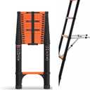 SINMEIRUN 20.3 FT Telescoping Ladder with Standoff Stabilizer, Aluminum Extension Ladder, 330 lbs Capacity, Multi-Purpose Collapsible Ladder for Home and Work; Orange