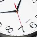 Bernhard Products Black Wall Clock Silent Non Ticking 12 Inch Quality Quartz Battery Operated Round Easy to Read Home/Office/Kitchen/Classroom/School Clocks