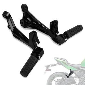 FOVPLUE Rear Passenger Footrests Foot Pegs w/Brackets for Kawasaki Ninja 650/Z650 2017-2025,Black