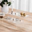 Chuangdi 2 Sets Large Acrylic Risers Display Stands for Figures Collectibles, Shelf Showcase for Dessert Cupcake Candy Treat Action Product Jewelry(Clear,Extra Large Set)