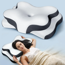 Osteo Sustained Cervical Health Neck Pillow, Contour Zoned Design Ergonomic Pillow for Pain Relief, No-Temperature Affected Memory Foam Pillows, Cooling Pillow Support Side, Back, Stomach Sleeper