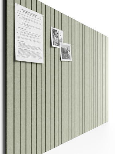 Bumusty Large Cork Board Alternative-48 x 36" Felt Bulletin Board Tiles, with 30 Pushpins, 70 Adhesive Tabs, 12-Pack Slat Wall Paneling, Cork Boards for Office Push Pin Board Felt Board-Sage