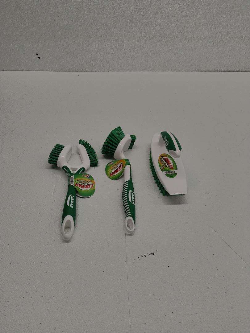 Libman Scrub Brush Kit – Three Different Durable Brushes for Grout, Tile, Bathroom, Kitchen. (3 Pcs)