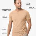 JMIERR Men's 3 Pack Cotton Hipster Hip Hop Longline Crewneck T-Shirt, Short Sleeve Gym Workout Athletic T Shirts for Men Pack,L, Black/Dark Grey/Khaki