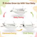 Baby Swing Indoor and Outdoor, Canvas Hammock Swing for Baby to Toddler with a Comfortable Seat, Macaroon Wooden Toy, Adjustable 5-Point Harness,Gift for Baby Boys Girls, 3 Modes, White
