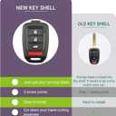 No Cutting Required - Key Fob Shell Case Replacement Fits for Honda Accord Civic CRV HRV 2013-2021 Keyless Entry Remote Key Fob 4 Button Pad Cover MLBHLIK6-1TA MLBHLIK6-1T (4 Button A)