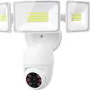 iMaihom Floodlight Camera Outdoor, 2K QHD Smart Home Security Cam with Motion-Activated, 5500LM Brightness 5 Heads Light, 360 Pan & Tilt, 2-Way Audio, Cloud/SD Storage, Color Night Vision (White)