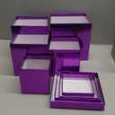 Cholemy 5 Pcs Square Nesting Boxes Decorative Gift Boxes with Lid and Ribbon Assorted Sizes Wrap for Valentines Day, Engagement, Anniversary, Birthday, Bridal Shower Party Gifts(Purple)