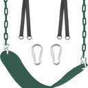66" Heavy Duty Coated Iron Chain Sensory Swing Seat, Therapy Outdoor Playground Set Accessories With Snap Hooks and Hanging Straps (Green)