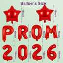 2 x Red Prom Balloons 2026, 16 Inch Prom 2026 Balloons for Proms Decorations 2026 Preschool College Graduation Party Decorations Supplies